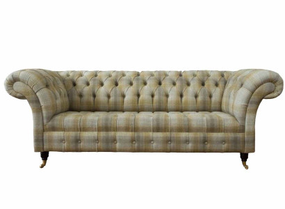 Designer Sofa 3 Seater Chesterfield Upholstery Sofas Three Seater Textile 240cm